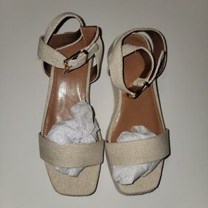 ASOS DESIGN Tati flatform sandals in natural fabrication